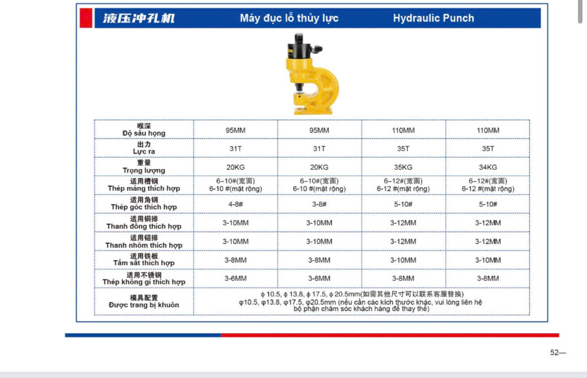 máy đột lỗ thuỷ lực CH - Máy móc an phát