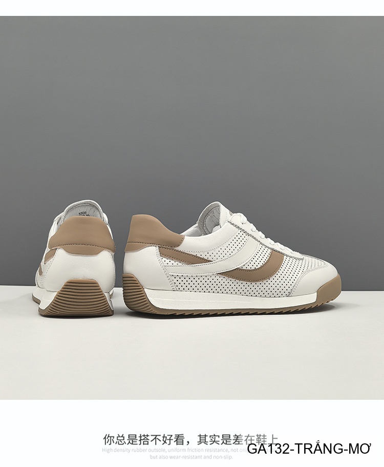 GA132 - Giày Sneaker Nam Phong Cách Hàn Quốc Đế Bằng Thoáng Khí Màu Trắng Xanh Lam & Trắng Mơ_thumbnail_12