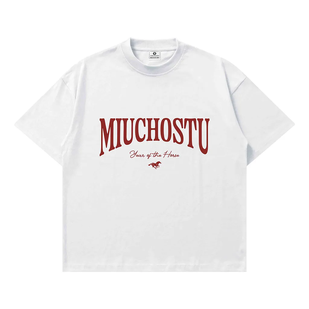 Áo thun boxy Miucho vải dày dặn thoáng mát chuẩn form chữ basic phối hình ngựa in mix 2895_thumbnail_0