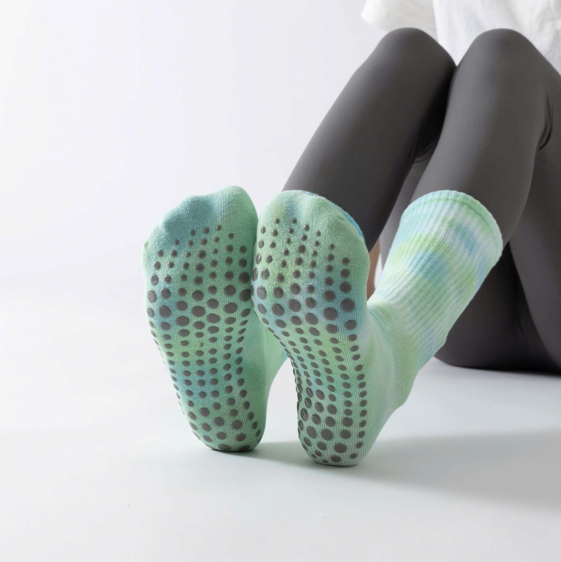Vớ Yoga Nữ Cổ Cao, Tất Thể Thao Nữ Cotton Màu Loang Chống Trượt Thoáng Mát Co Dãn, Vớ Nữ Cổ Cao Yoga Cao Cấp_thumbnail_10