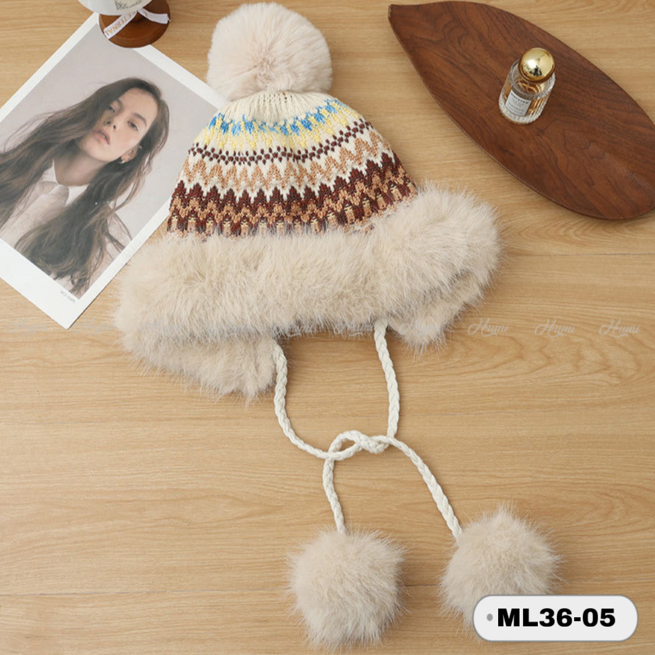 MŨ LEN ĐAN VÀNH LÔNG (ML36-05 Nâu)_thumbnail_0