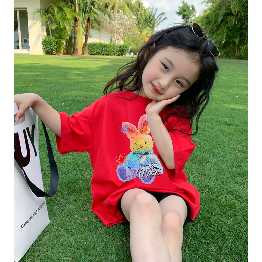 Áo thun bé gái dễ thương form rộng AED640 Miucho Kid 100% vải cotton thoáng mát basic_thumbnail_4
