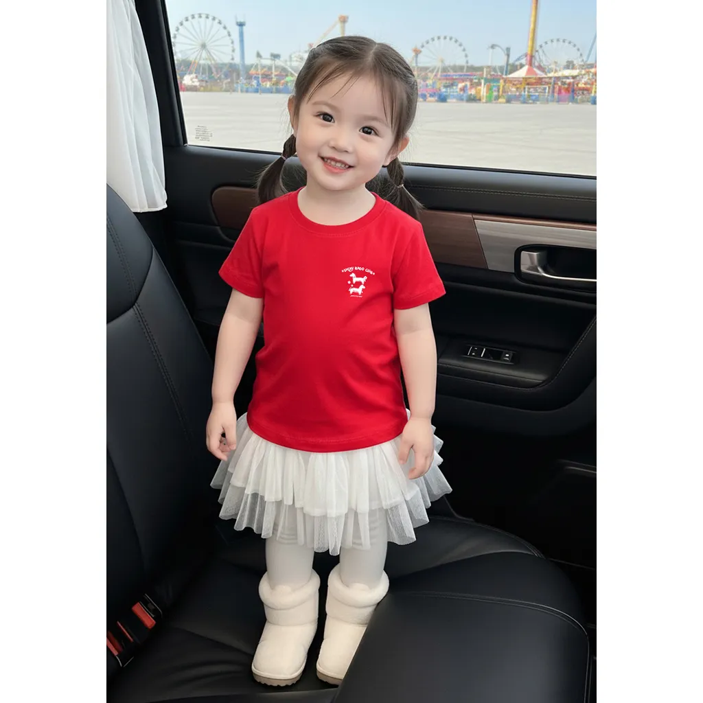 Áo thun cho bé Kado vải cotton thoáng mát tay ngắn cổ tròn Tết Bính Ngọ in mix 2869_thumbnail_3