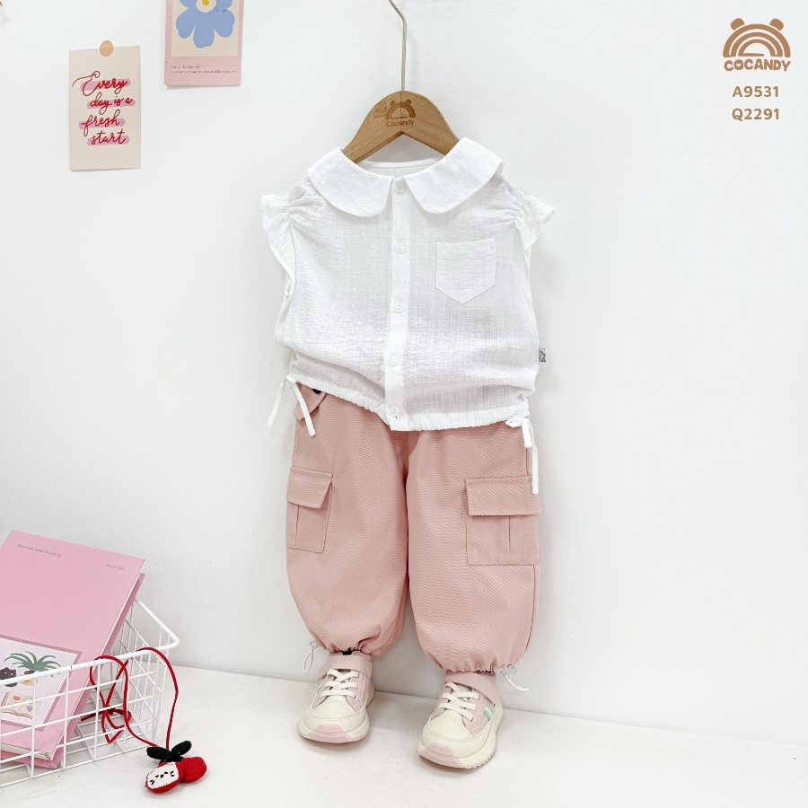 Quần dài HỒNG 4 túi gấu dây rút