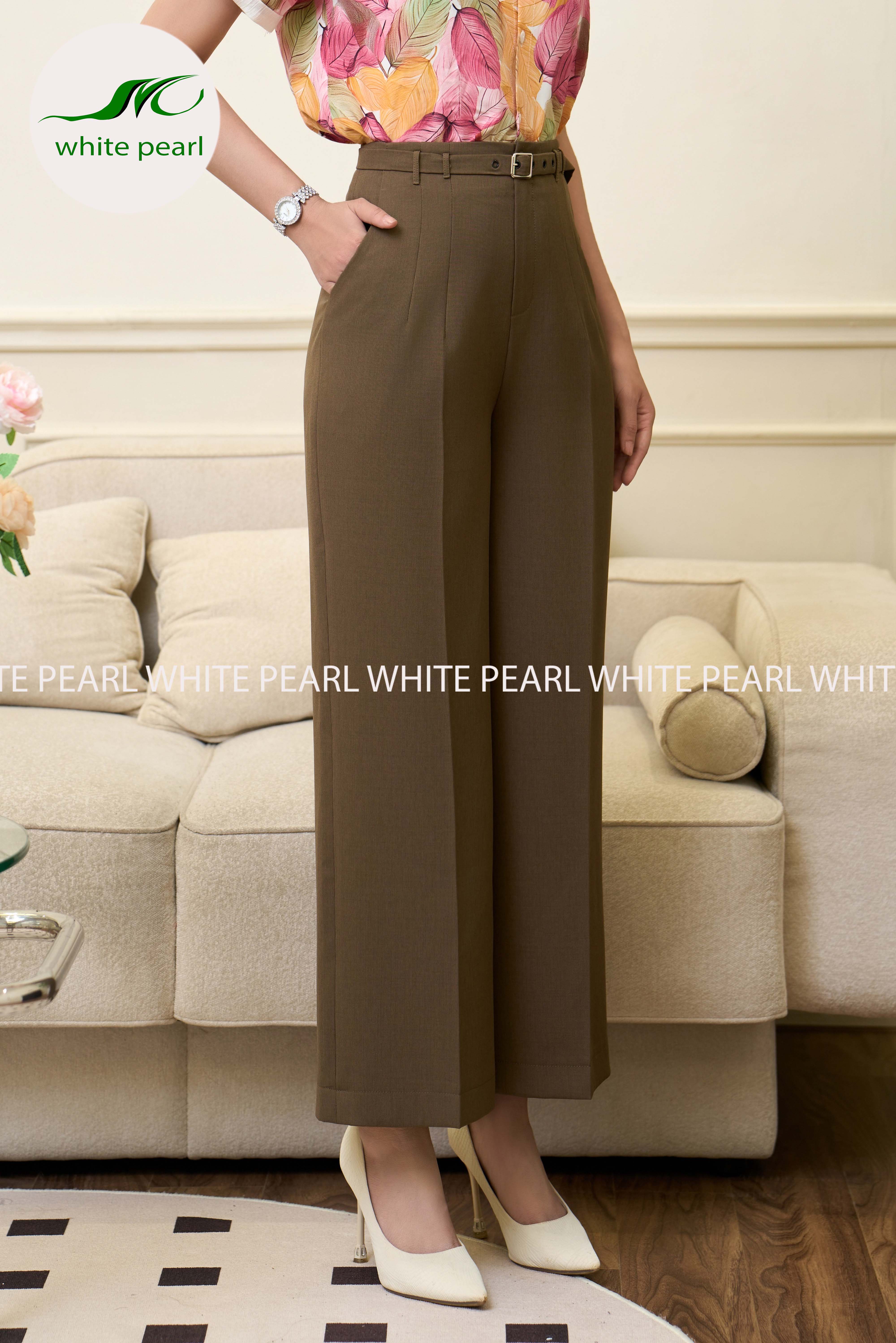 Quần suông cạp liền 2 ly Thời trang công sở White Pearl