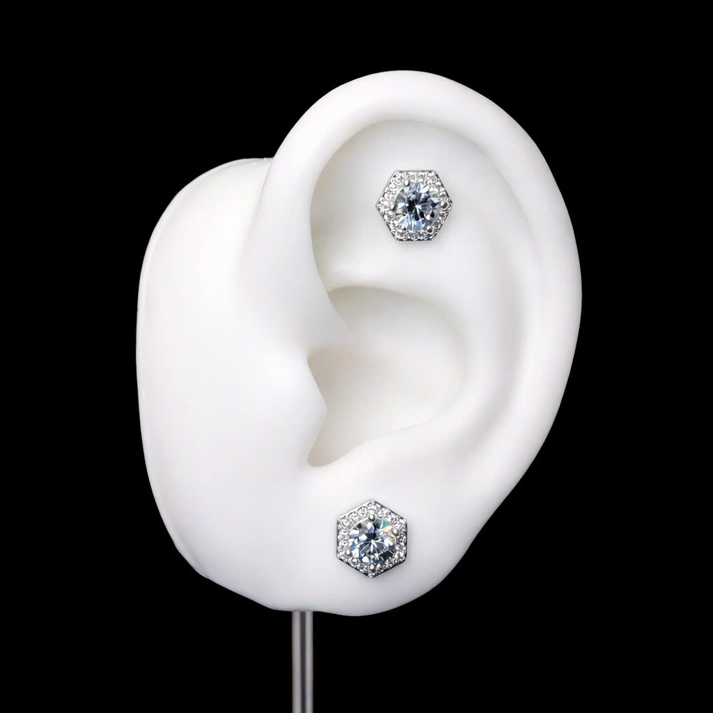 Khuyên kiểu đá xanh hợp kim lục giác bi vặn_thumbnail_1