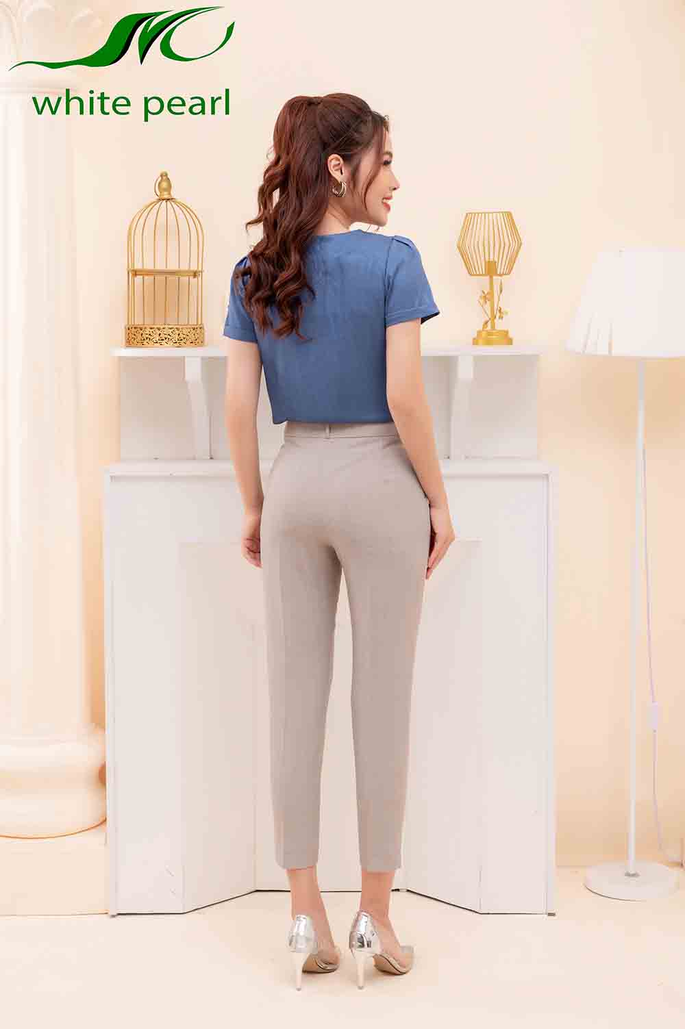 Quần baggy dáng dài 2 cúc có nắp túi giả thời trang công sở cao cấp White Pearl_thumbnail_2