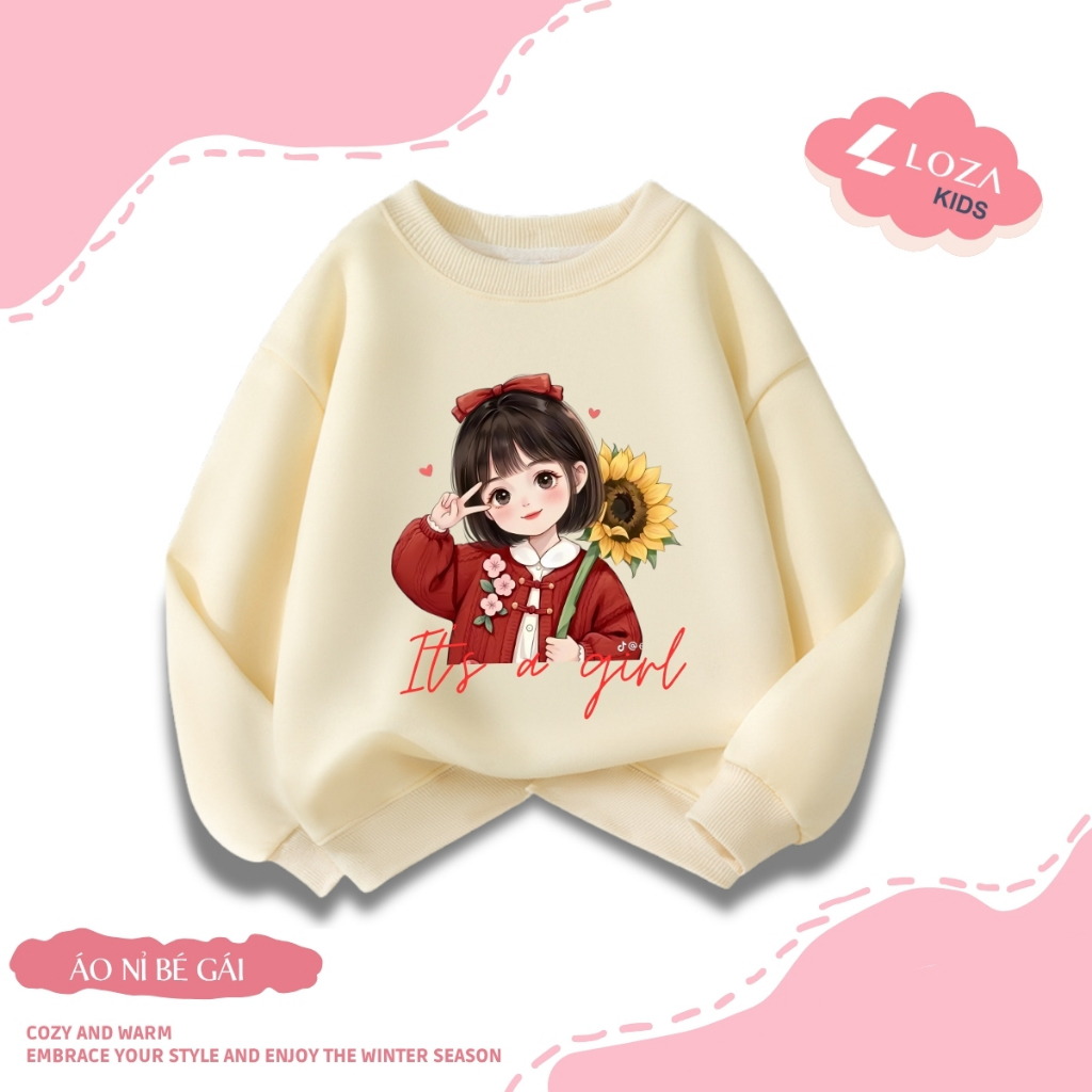 Áo sweater bé gái in hình bé gái Hot trend - Loza Kids IN005_thumbnail_9