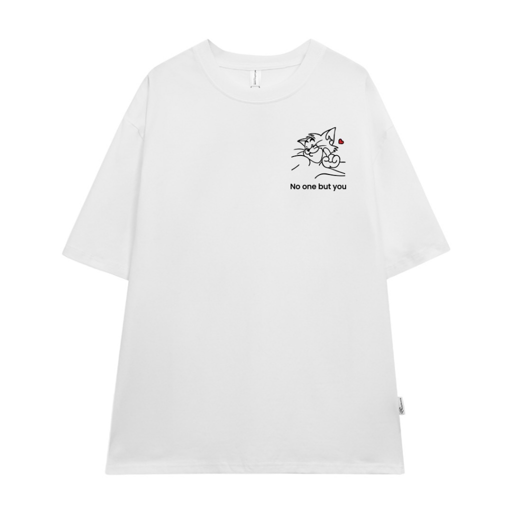 Áo thun couple form rộng cute hoạt hình unisex ATD1055 Miucho vải cotton tay lỡ cổ tròn in mix_thumbnail_14