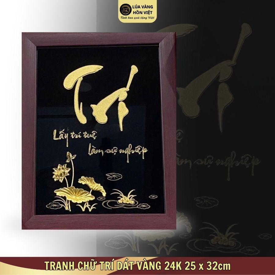 TRANH CHỮ TRÍ DÁT VÀNG 24K 25x32cm_thumbnail_0