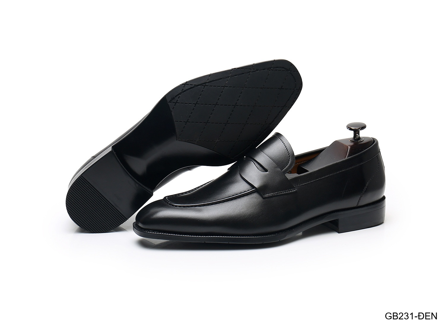 GB231 - Giày lười nam da thật phong cách Anh cổ điển màu đen_thumbnail_9