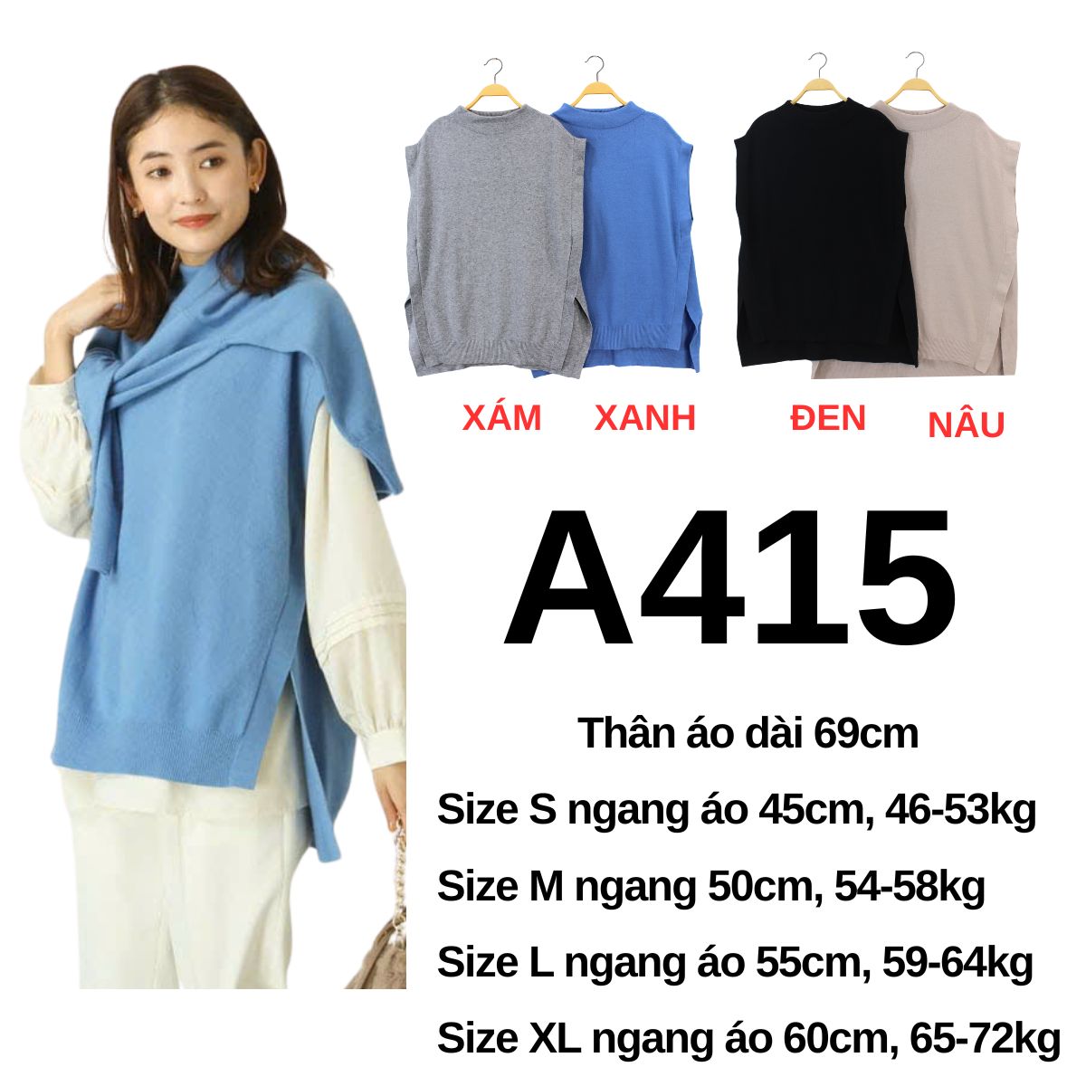 A415 Áo len tay ngắn