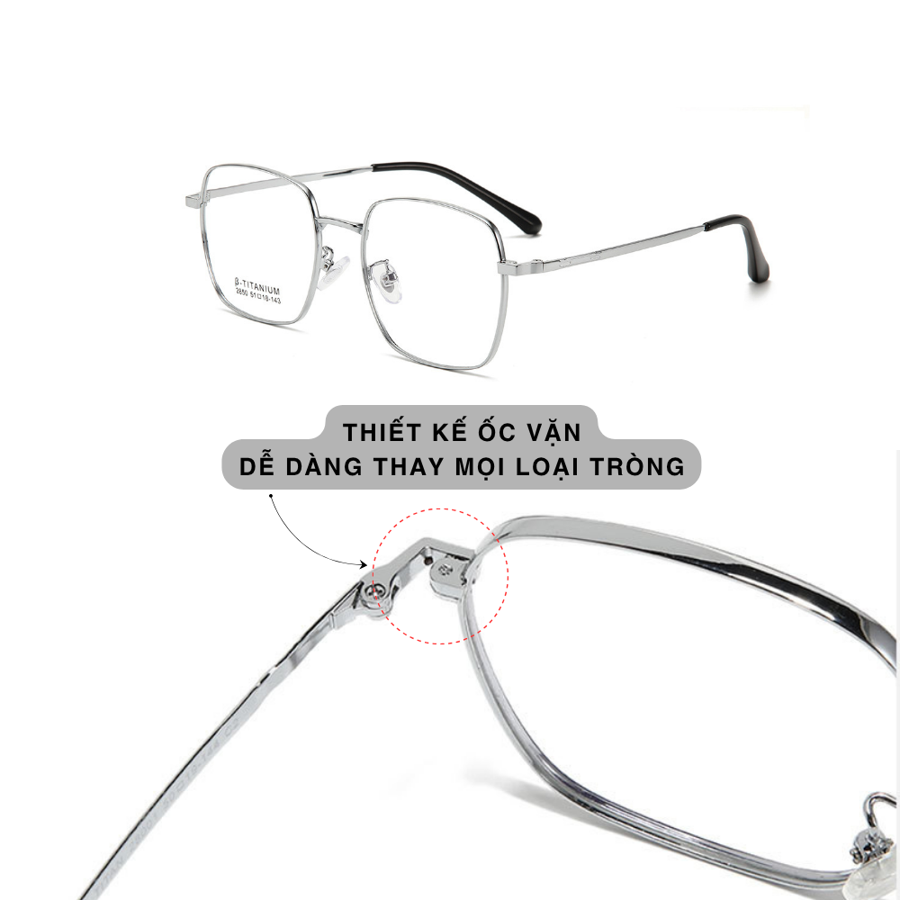 Classic Titanium Eyewear Đa Giác Model TT05