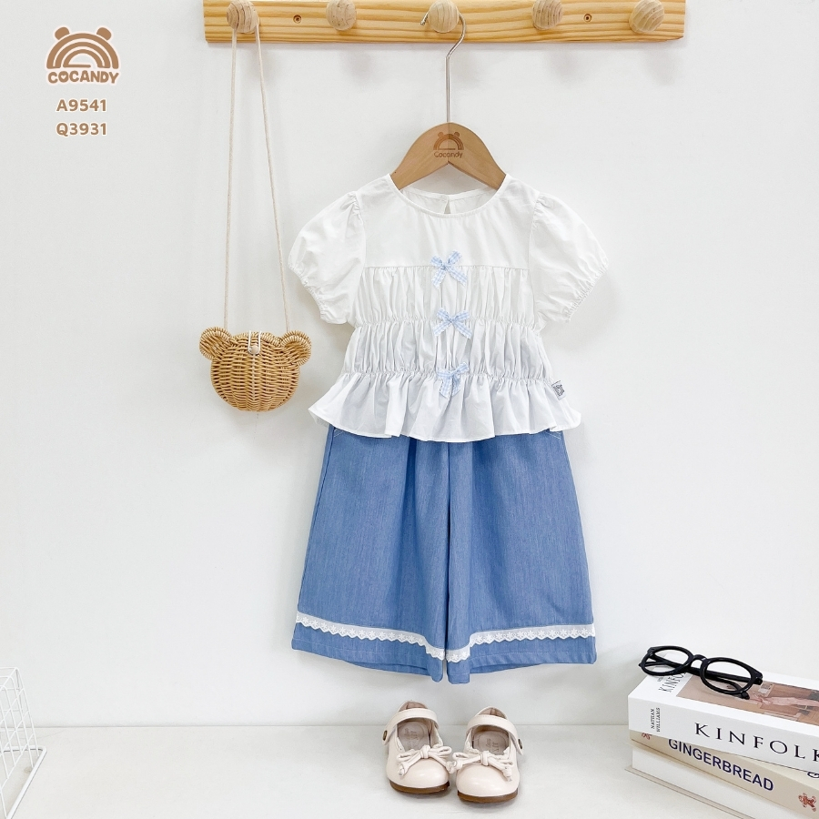 Áo cộc TRẮNG nhún bèo