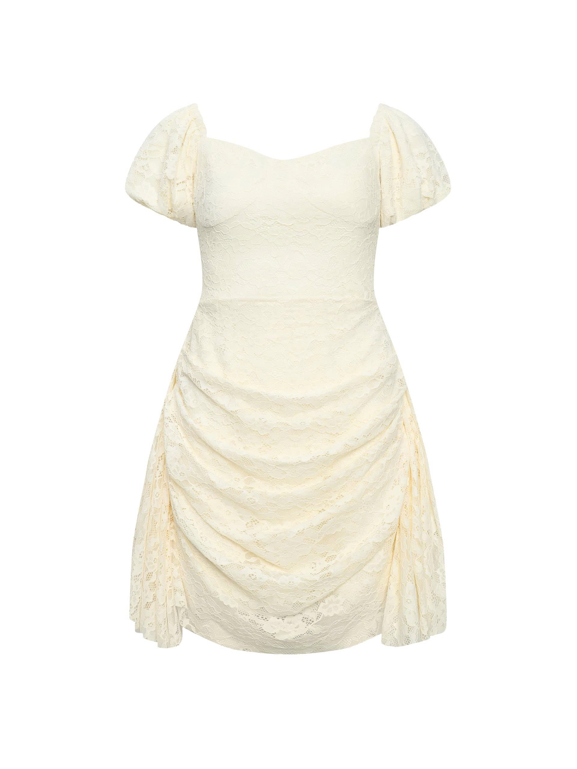 BIGSZE NỮ - Đầm ren ngắn nhún kiểu V-DA217_thumbnail_3