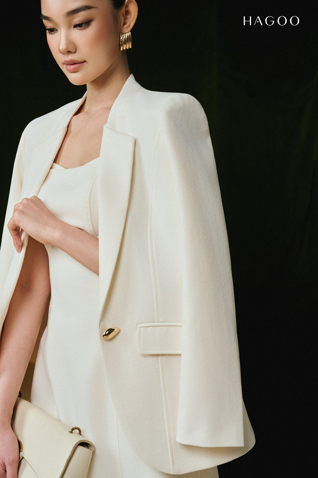 Set Blazer boxy và Váy xòe hai dây HAGOO