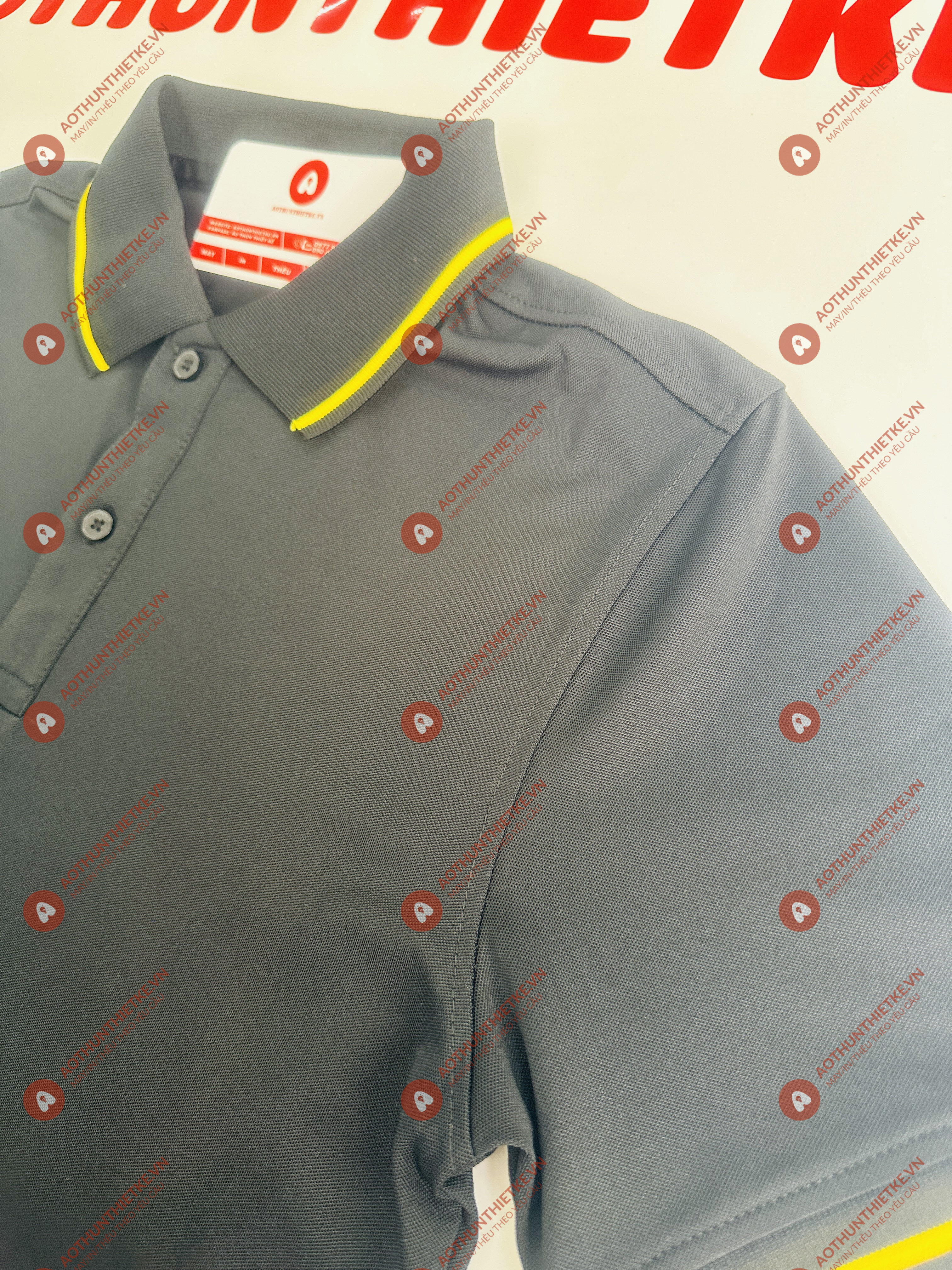 Áo Đồng Phục Polo 1 Sọc Đen Vàng_thumbnail_1