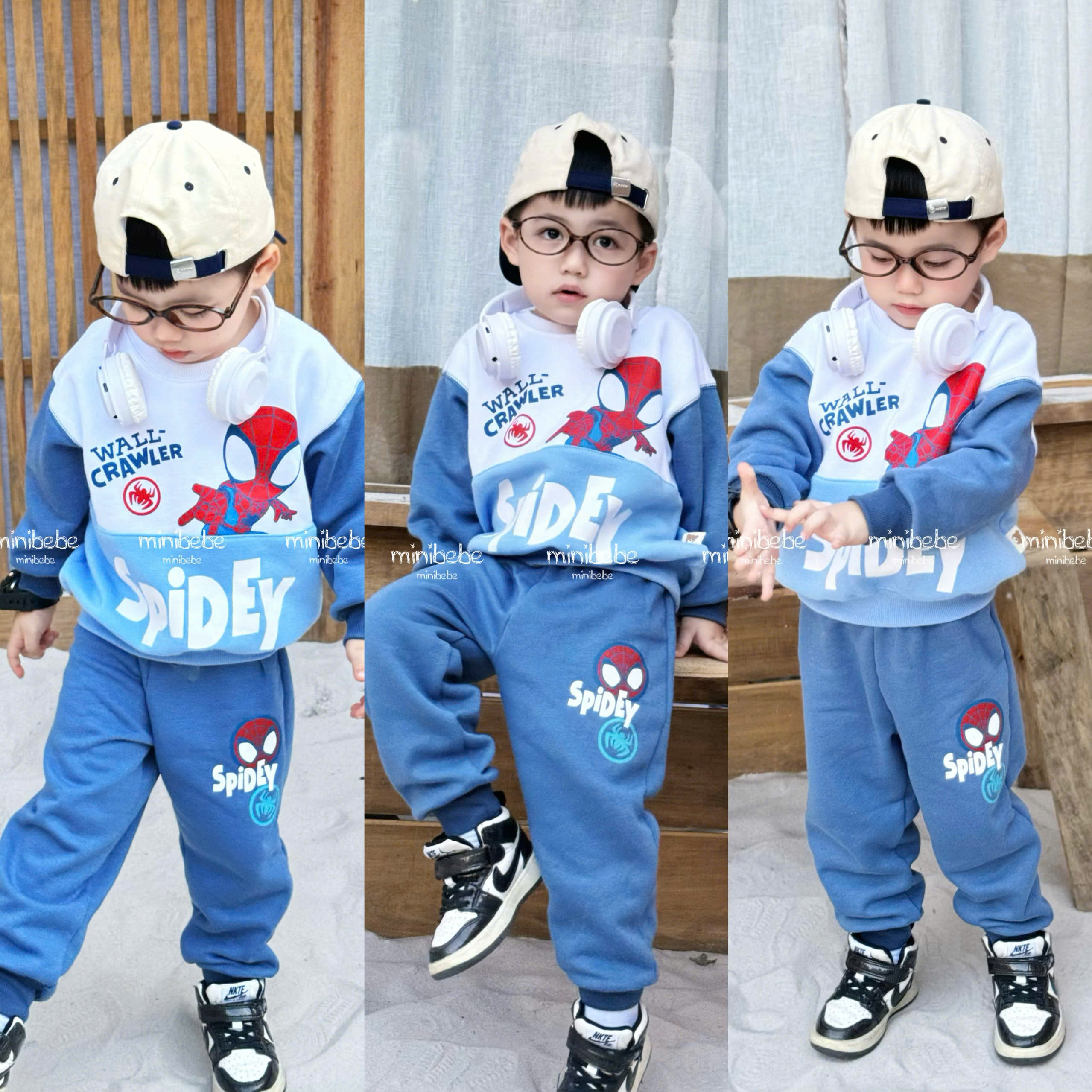 Q64 BỘ NỈ NHỆN PHỐI WALL - CRAWLER- A210.426