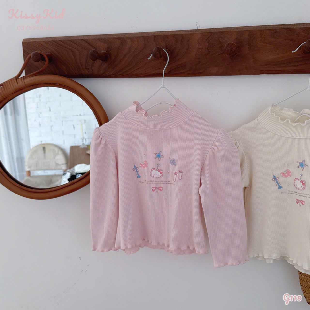 (G118) Áo thun tăm cổ cao hoa tiết Kitty TXL_thumbnail_0