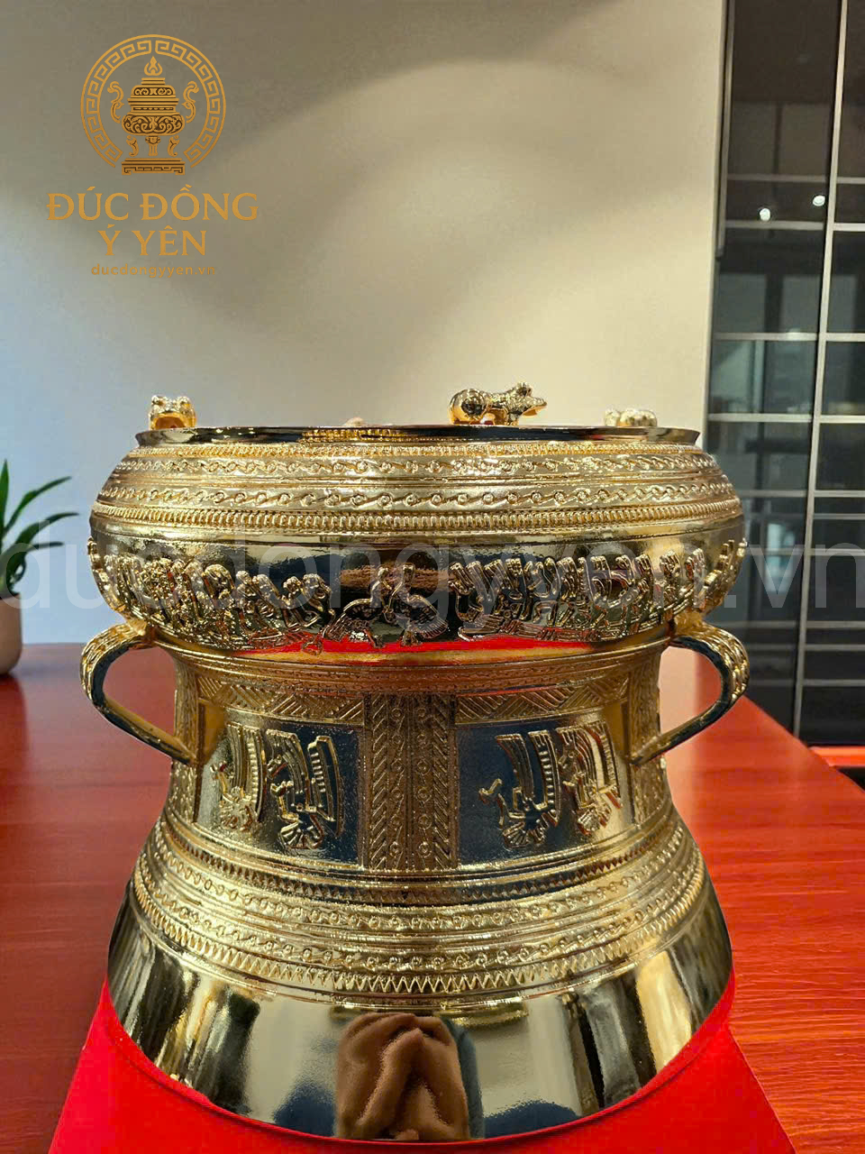 Quả trống đồng mạ vàng 24k đường kính 20cm_thumbnail_1