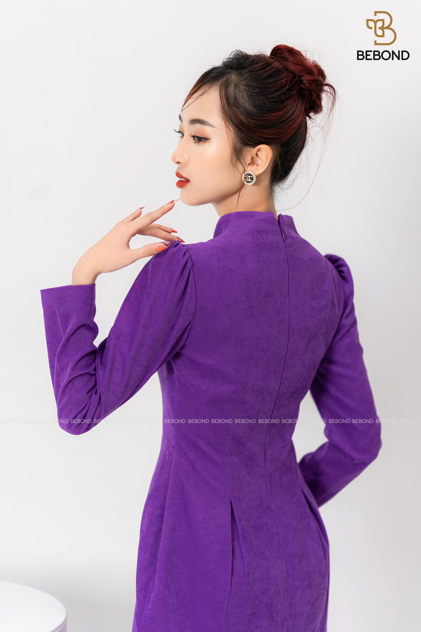 Đầm nhung tăm màu TÍM - Violet Dress_thumbnail_3