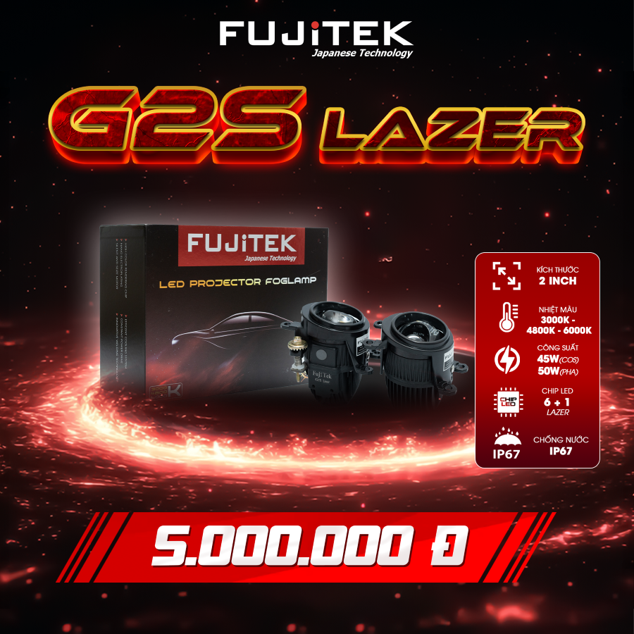 Fujitek G2S Lazer Bi gầm 2 inch 3 màu tích hợp
