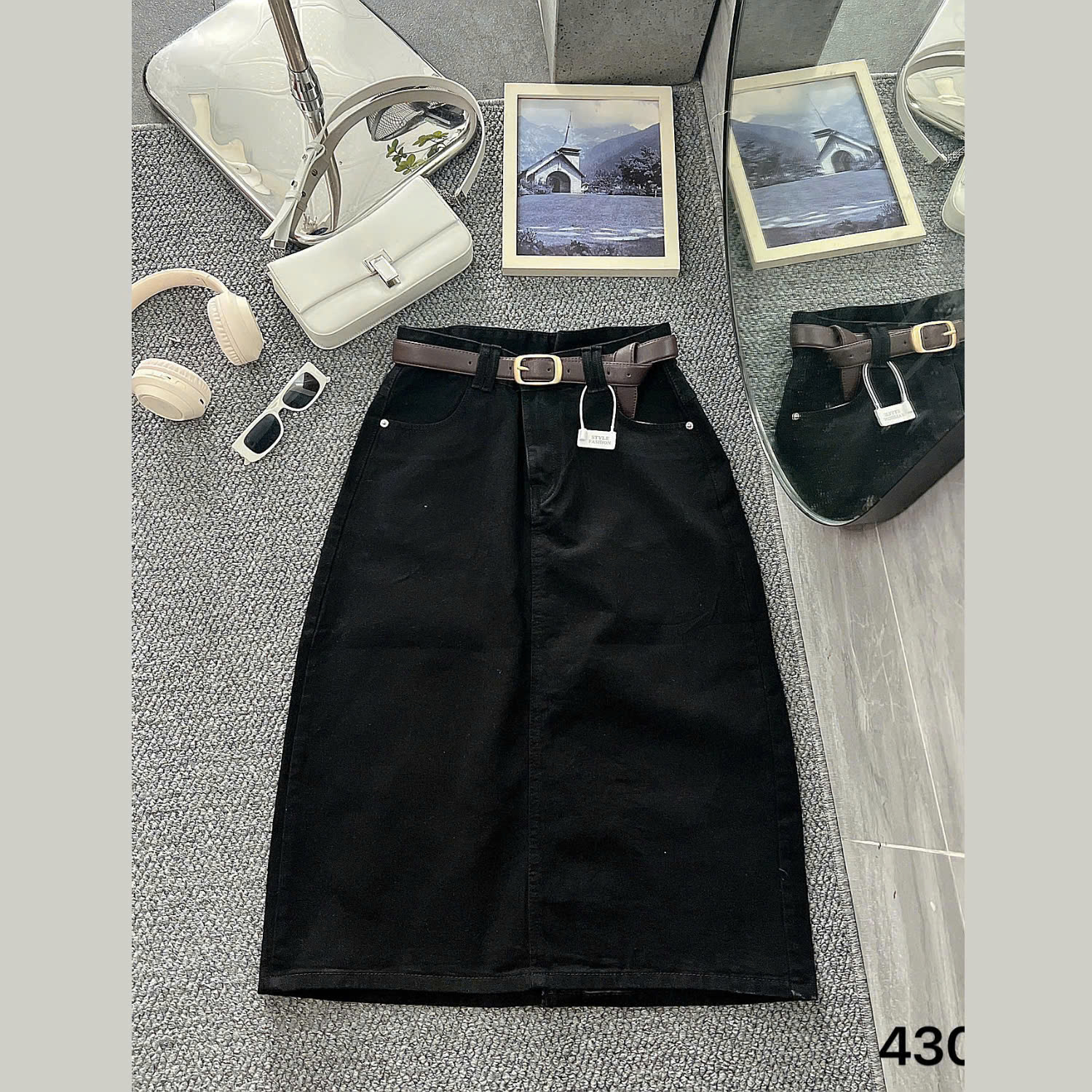 Chân váy dáng dài xẻ tà sau bigsize JV430 dành cho nàng béo mập từ 55-90kg