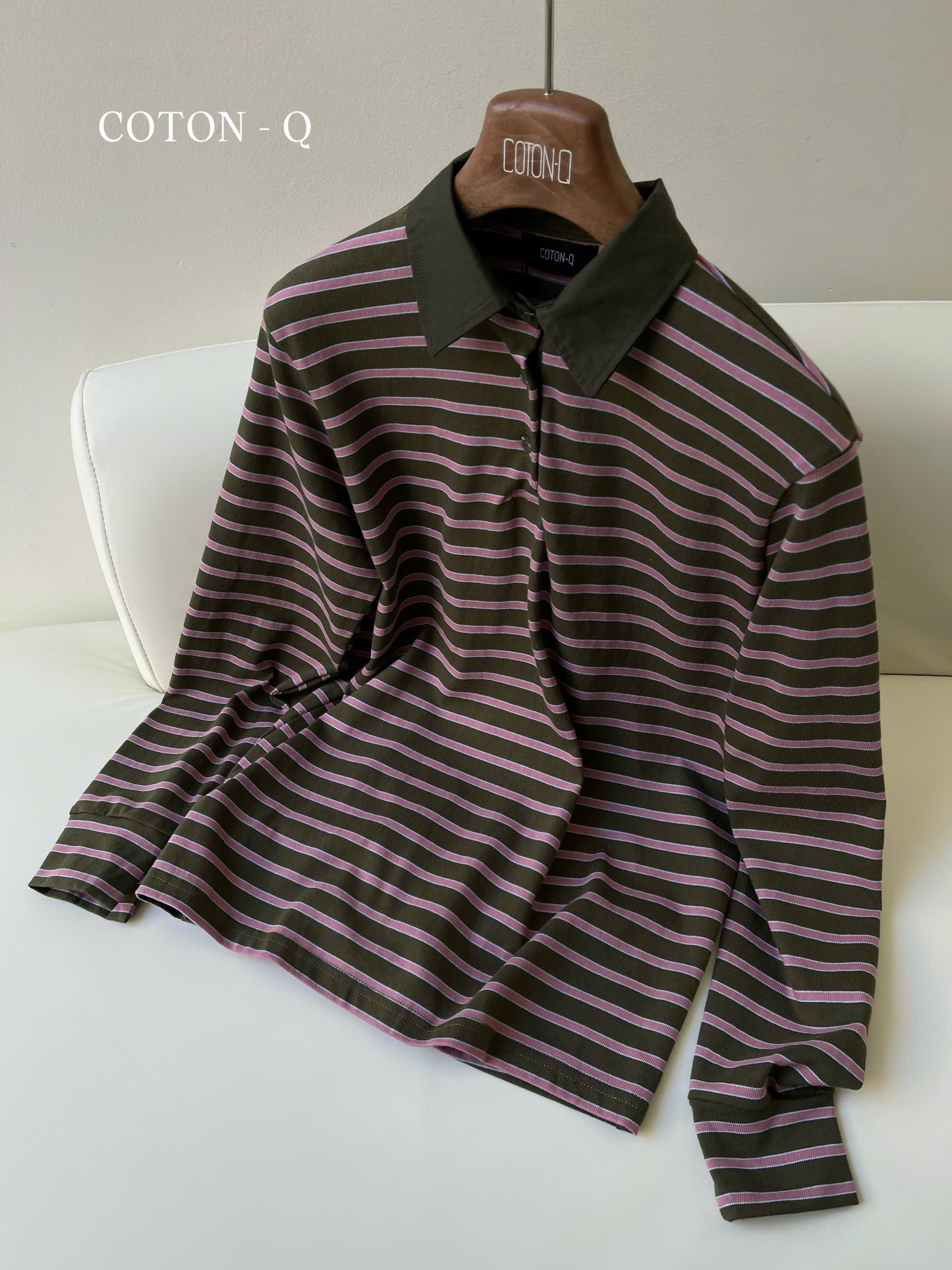 Áo thun tay dài sọc to ( ĐEN )_thumbnail_2