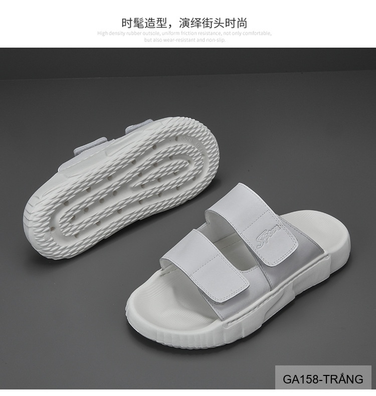 GA158 - Dép Nam Đế Dày Thời Trang Dây Dán Velcro Chất Liệu Da Bò Thoáng Khí_thumbnail_13