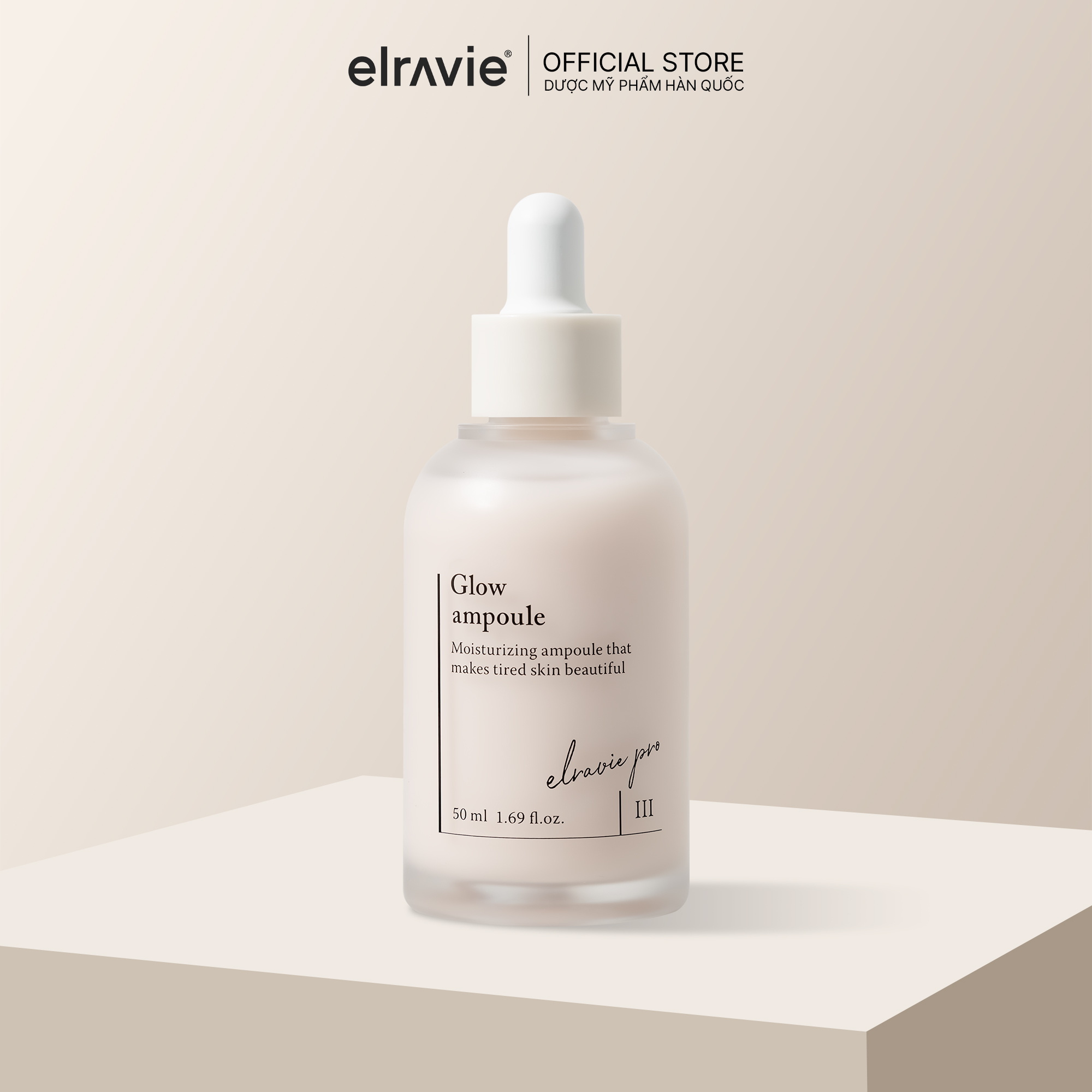 Tinh Chất Dưỡng Chống Lão Hóa, Giúp Da Sáng Mịn Đàn Hồi Cấp Ẩm Elravie Pro Glow Ampoule 50ml