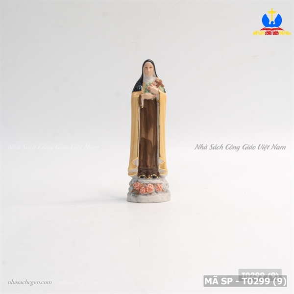 Tượng sứ Thánh Teresa 13cm Vàng ✔_thumbnail_2