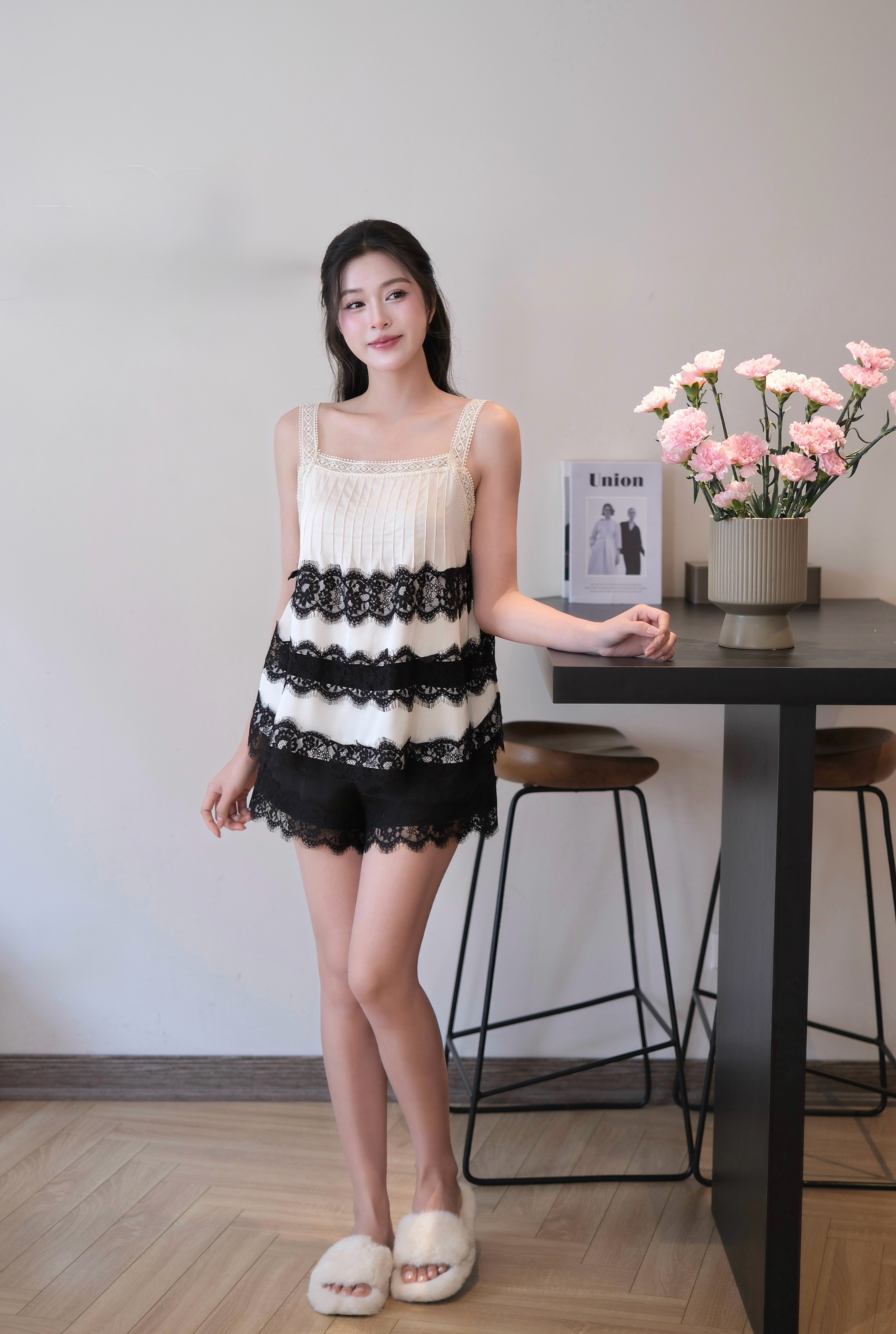 Bộ lụa áo 2 dây, quần cộc BN622_thumbnail_5