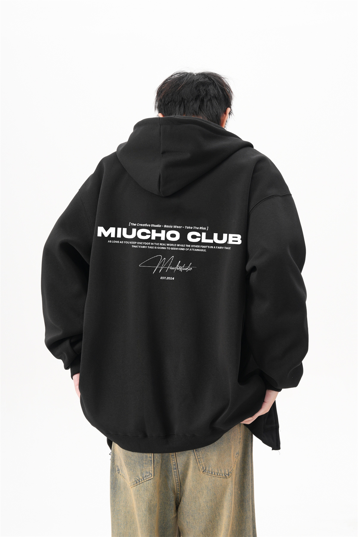 Áo hoodie zip nam local brand form rộng HZD1578 Miucho Club vải nỉ chân cua dày dặn mũ rộng in basic_thumbnail_4