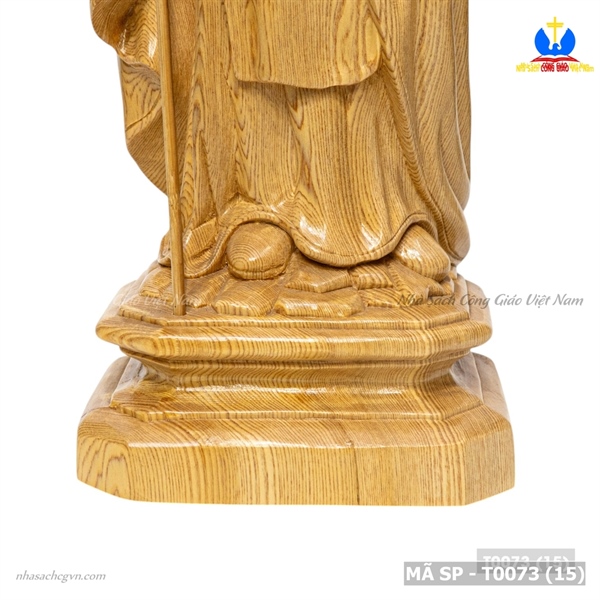 Tượng Thánh Đaminh gỗ pơmu 50cm_thumbnail_3
