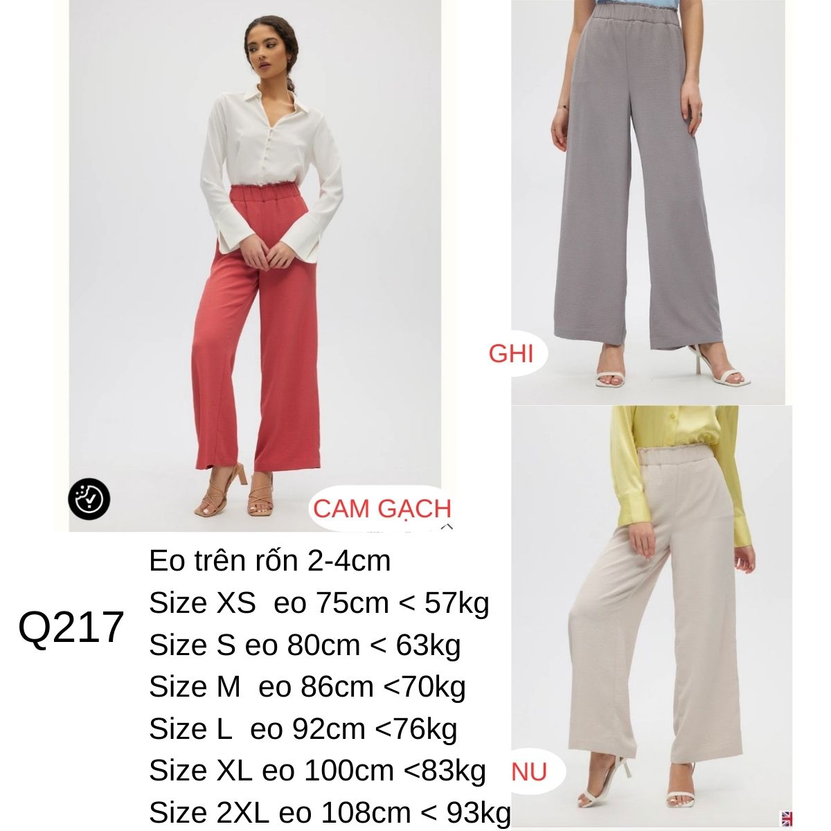 Q217-Quần ống rộng vải đũi