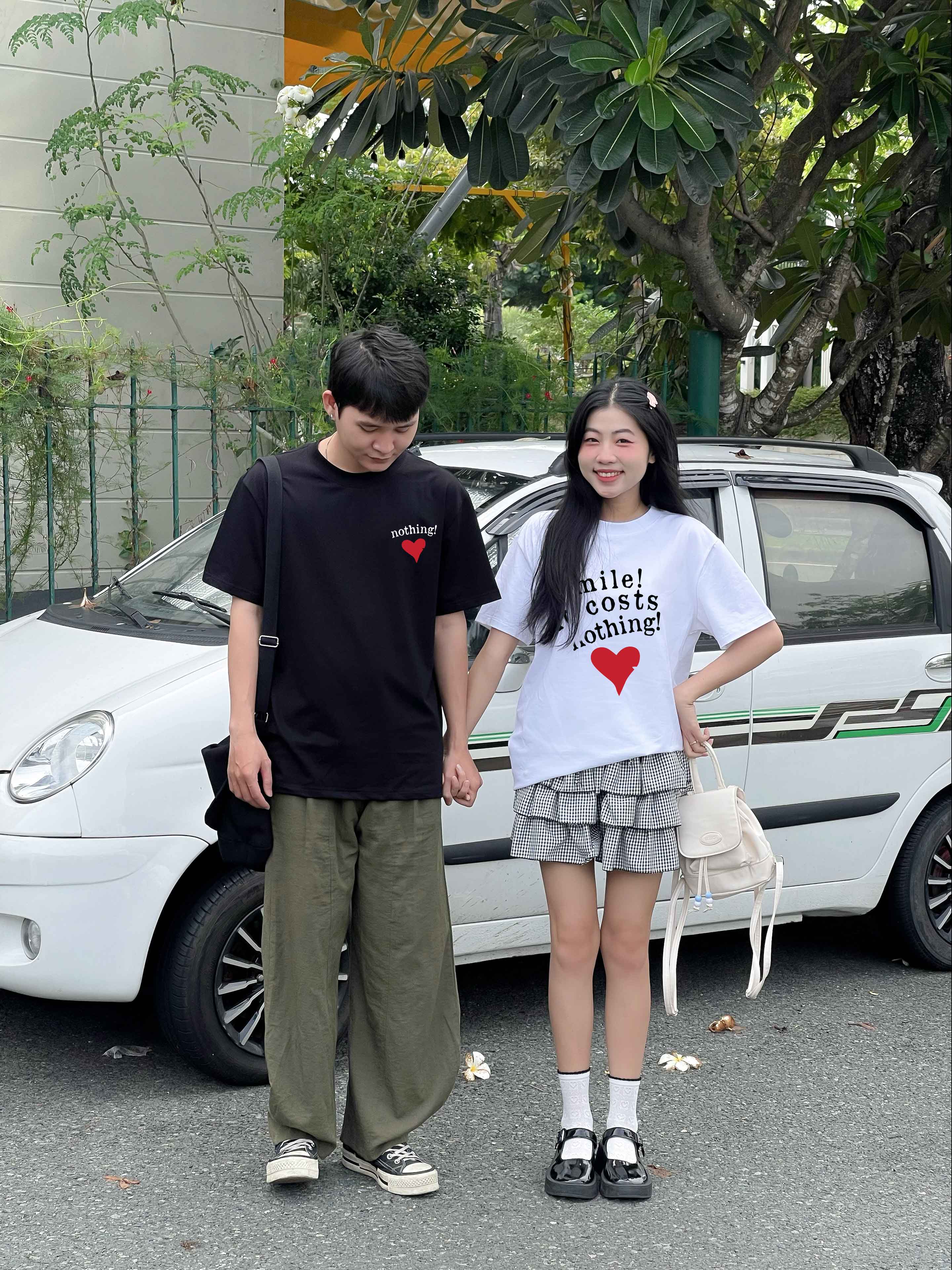 Áo phông đôi nam nữ trái tim form rộng 1967 Miucho Club cổ tròn vải cotton 2c 250gsm in typography_thumbnail_5