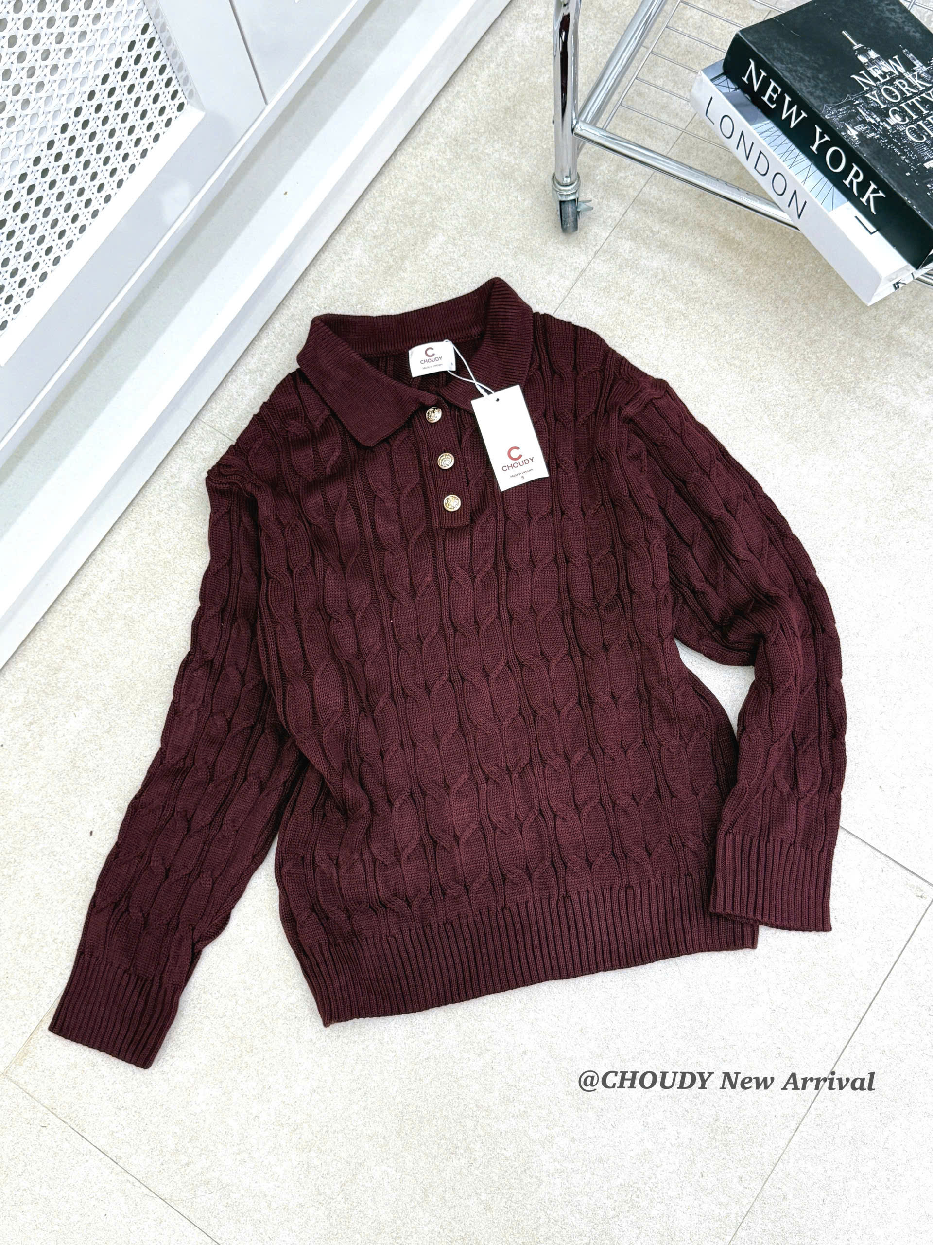 SALE U647 ÁO DỆT KIM TAY DÀI ĐỎ_thumbnail_2