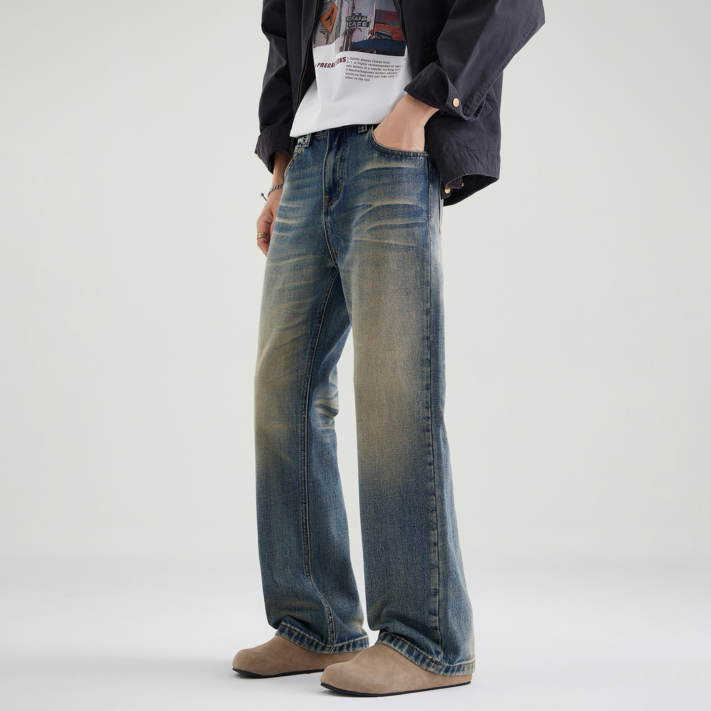Quần jean ống rộng phong cách retro thông thường của Mỹ cao cấp dành cho nam giới theo xu hướng quần dài đa năng cá tính_thumbnail_4