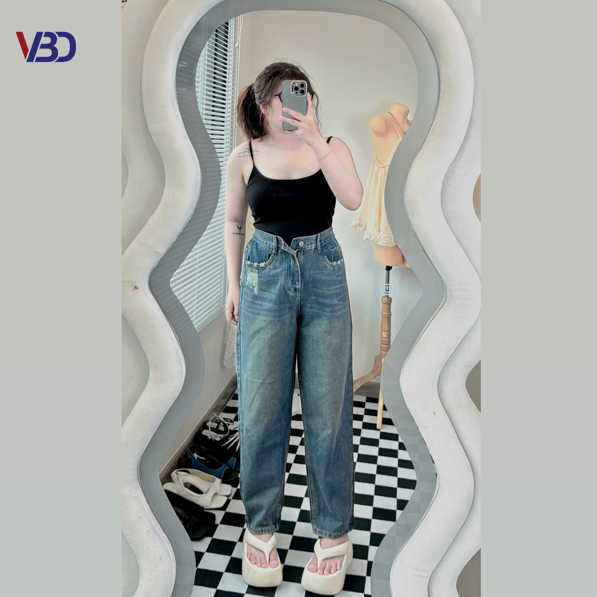 Quần baggy lưng thun bigsize QJ236 dành cho nàng béo mập từ 55-90kg