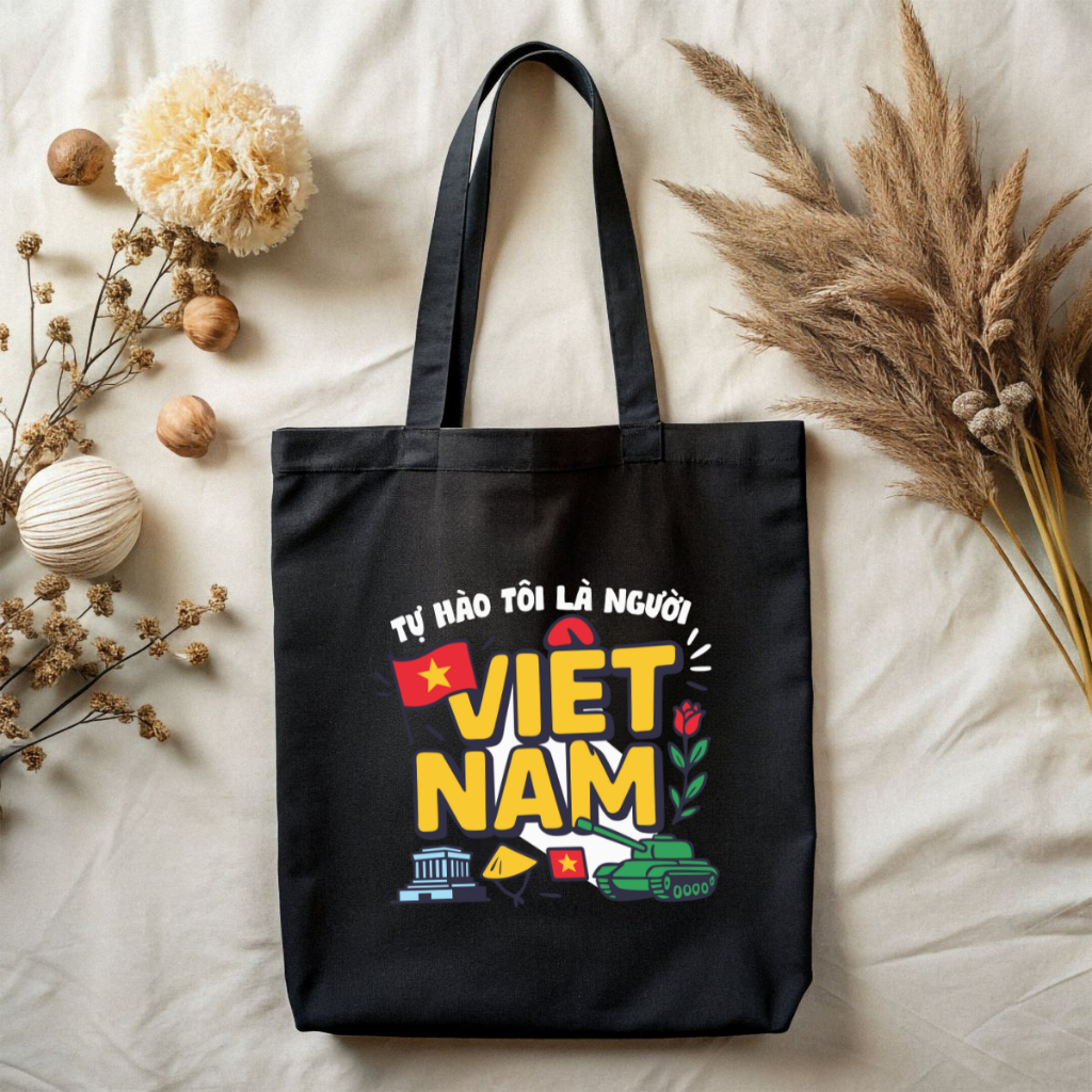Túi Tote Tôi yêu Việt Nam  - Túi vải canvas có túi phụ và khoá kéo đựng vừa A4 và laptop (33x37cm) - TOTE21_thumbnail_10