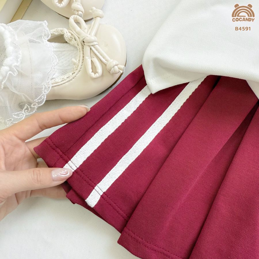 Bộ cộc ĐỎ phối trắng cổ thủy thủ + chân váy tennis_thumbnail_5