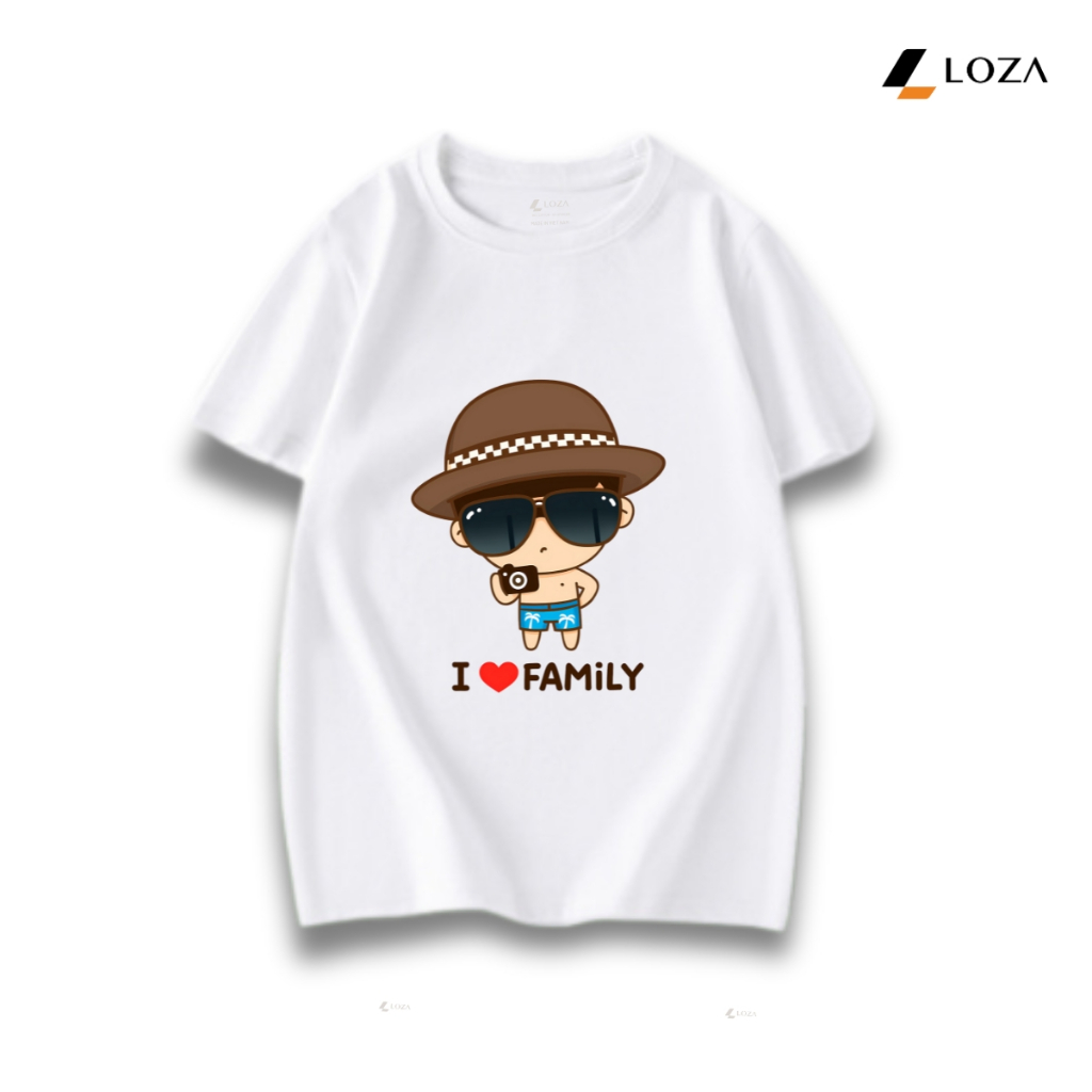 Áo phông gia đình 3-4-5 người in hình Chibi I love Family - LOZA GĐ500_thumbnail_2