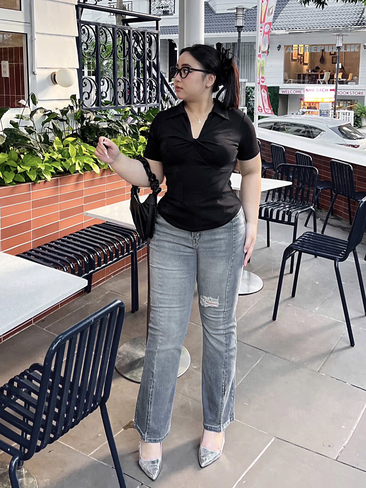 BIGSIZE- Quần jean loe rách gối T- QJ510_thumbnail_5