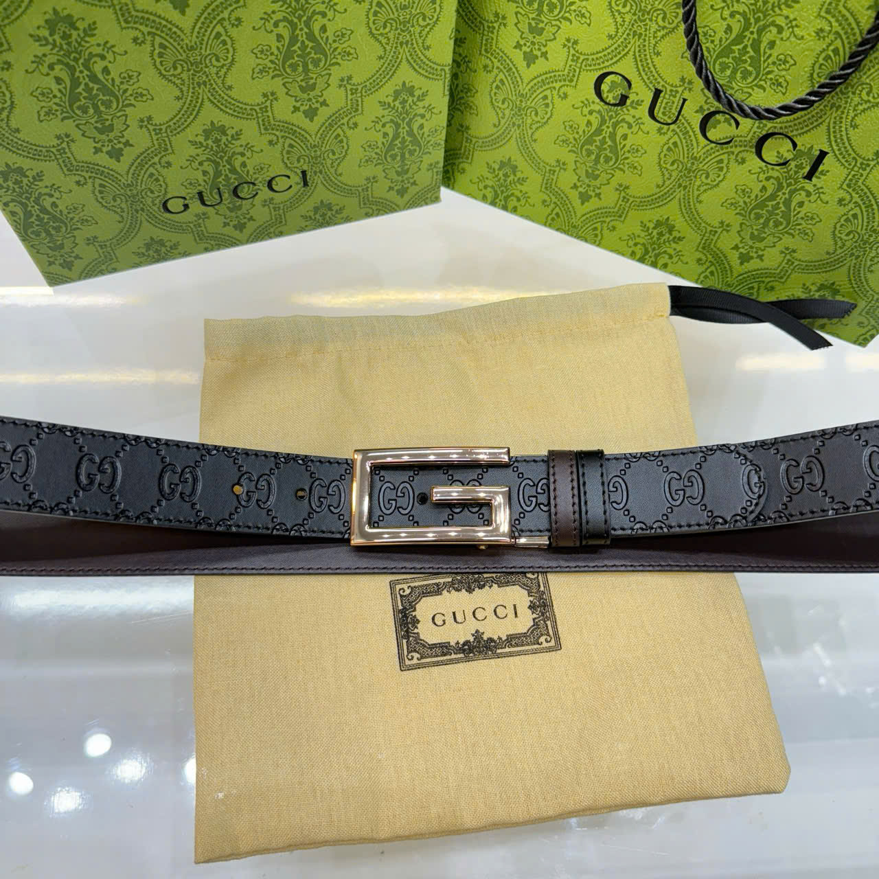 Thắt lưng Gucci Classic Leather Belt with Metal Buckle_thumbnail_1