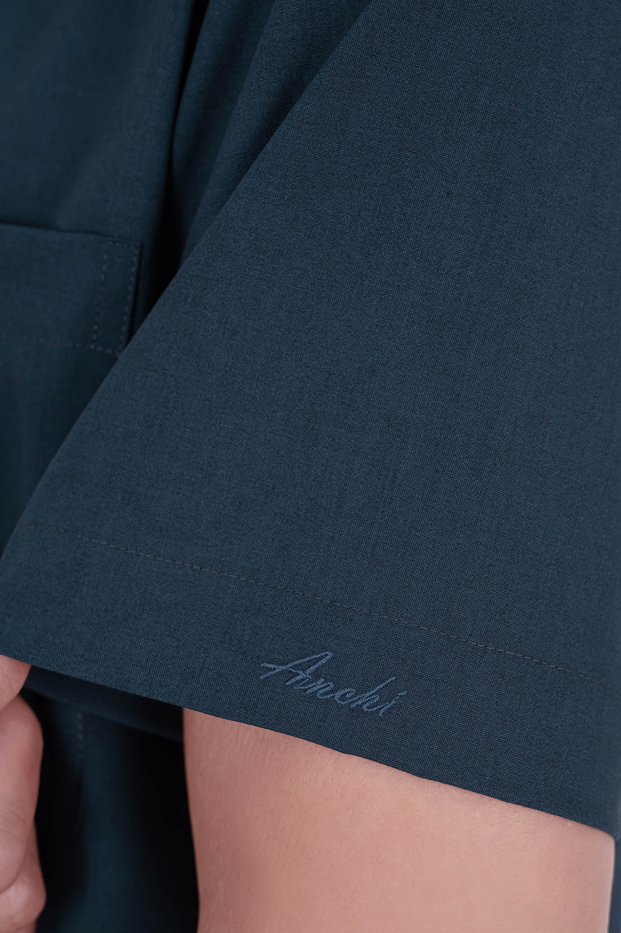 Áo Sơ Mi Trơn Cộc Tay Nam Trung Niên ANCHI Chất Liệu Sợi Gỗ Thoáng Mát Màu Xanh Nhạt_thumbnail_25