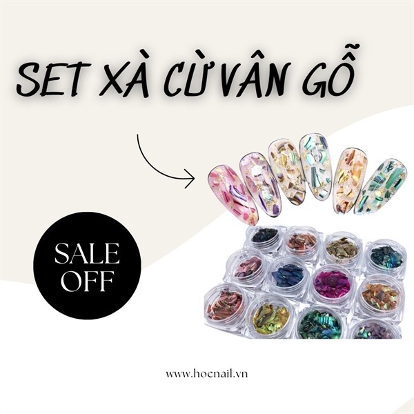 Set xà cừ - vân gỗ - 12 hũ - 2 mặt