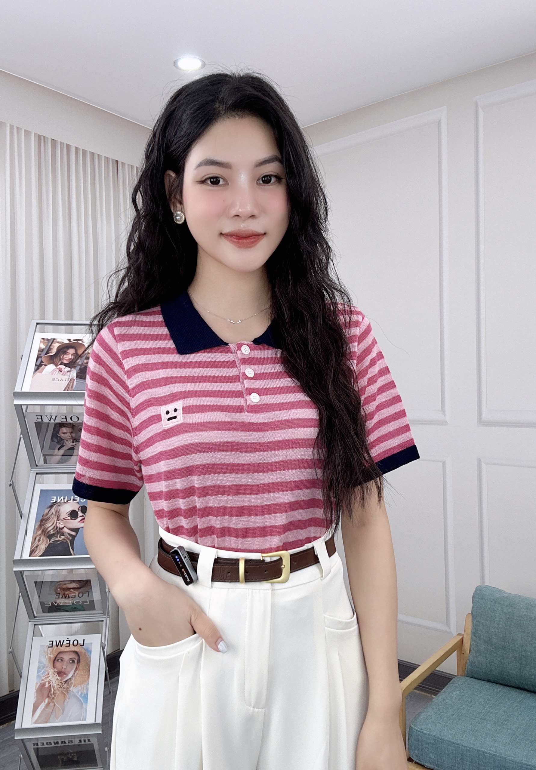 Áo Len Mongtoghi Polo Kẻ Ngang Nhỏ Vải Nhẹ, Bền Màu _thumbnail_1