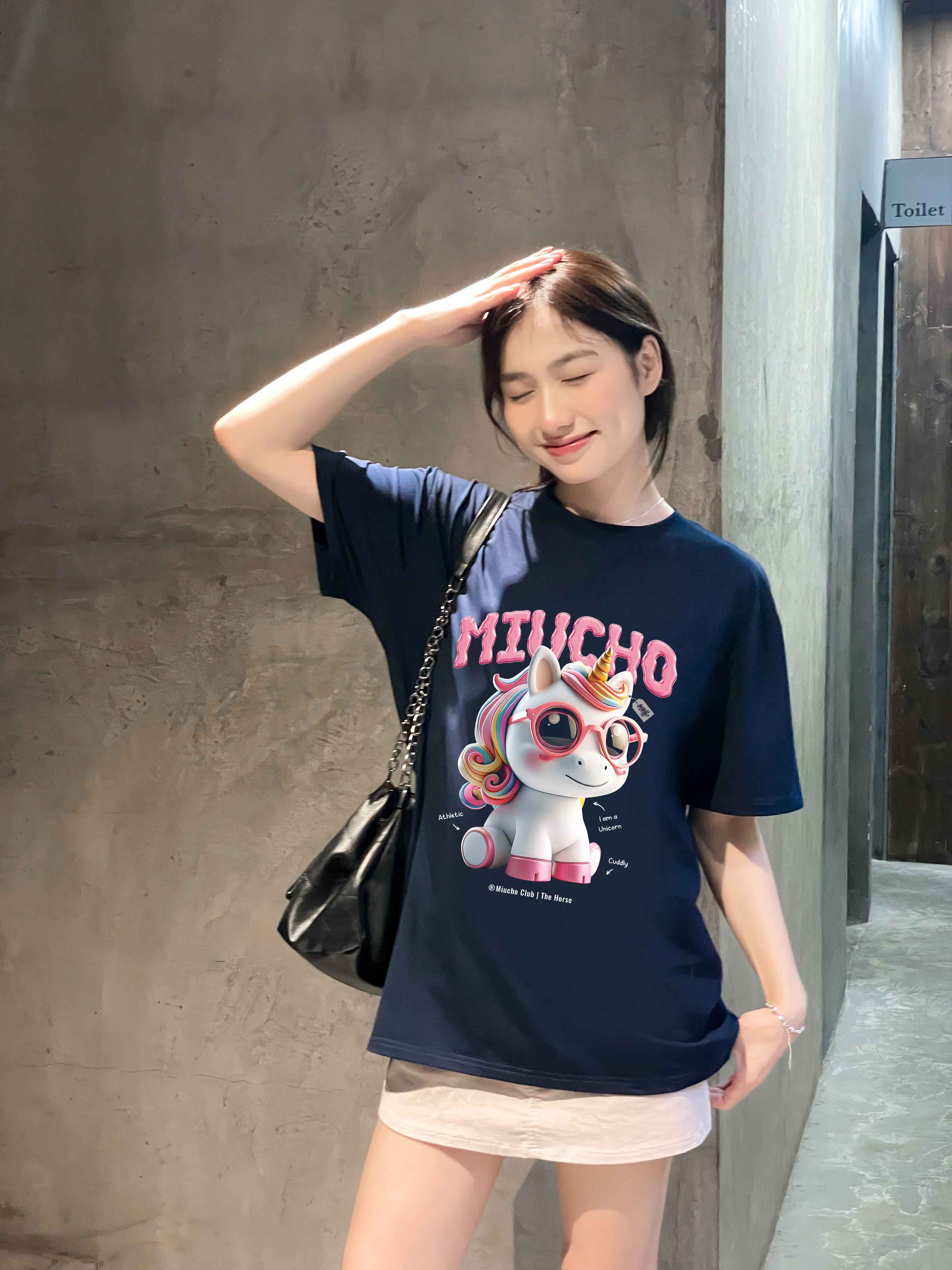 Áo thun form rộng 12 con giáp tuổi Ngọ ATD1245 Miucho tay ngắn cổ tròn in mix_thumbnail_7