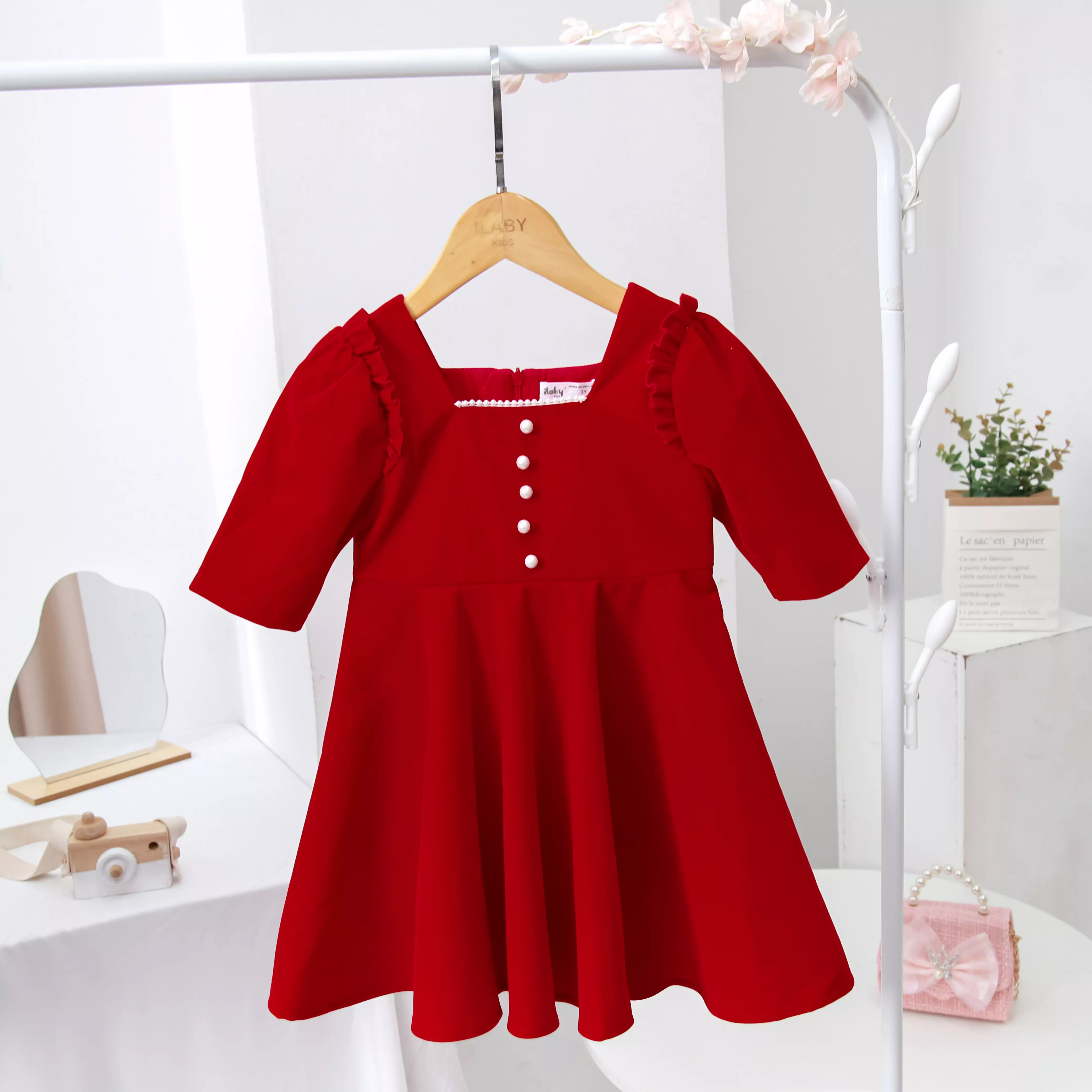 Váy nhung cổ vuông đính ngọc_thumbnail_9