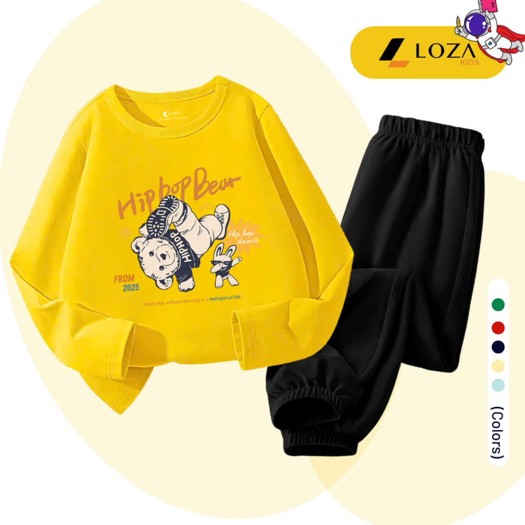 Set bộ Thu - Đông bé trai in hình Gấu 2025 - Loza Kids BW463_thumbnail_2